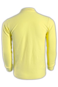 SKLPS006 solid color yellow 044 long-sleeved men's Polo shirt 1AD01 custom-made solid color long-sleeved Polo shirt sports comfort polo shirt polo shirt manufacturer polo shirt price front view